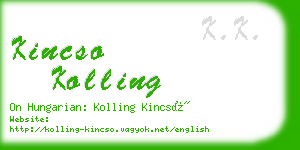 kincso kolling business card